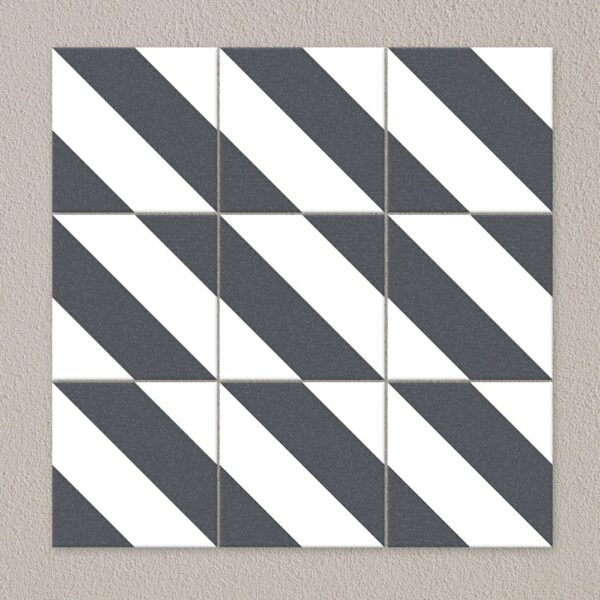 Zebra Black and White Patterned Matt Striped 223x223 Tiles - Image 11