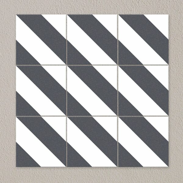 Zebra Black and White Patterned Matt Striped 223x223 Tiles - Image 13