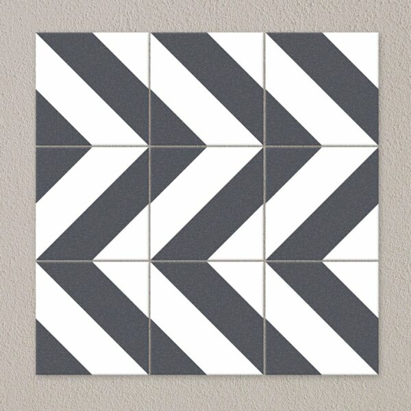 Zebra Black and White Patterned Matt Striped 223x223 Tiles - Image 14