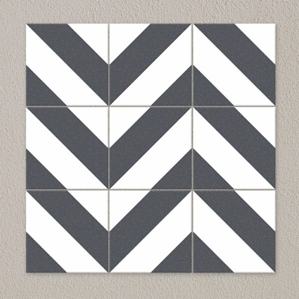 Zebra Black and White Patterned Matt Striped 223x223 Tiles - Image 15