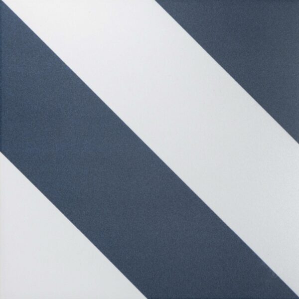 Zebra Blue and White Matt Striped Wall and Floor Tiles - Image 2