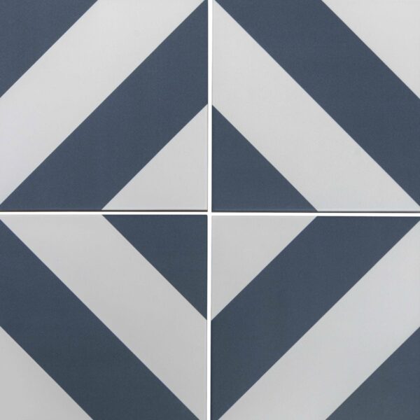 Zebra Blue and White Matt Striped Wall and Floor Tiles - Image 11