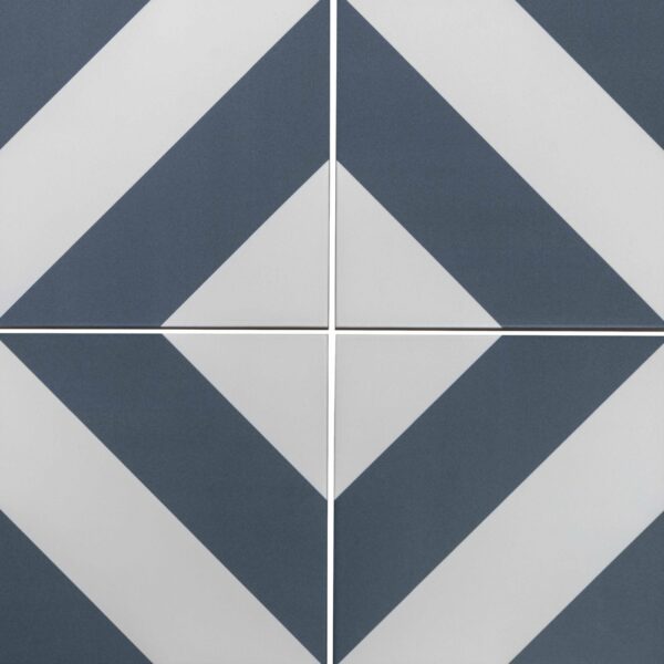 Zebra Blue and White Matt Striped Wall and Floor Tiles - Image 12