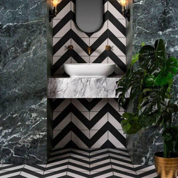 Zebra Black and White Patterned Matt Striped 223x223 Tiles - Image 6