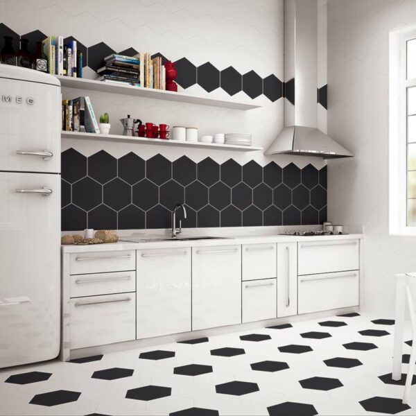 Aspect White Hexagon Tiles