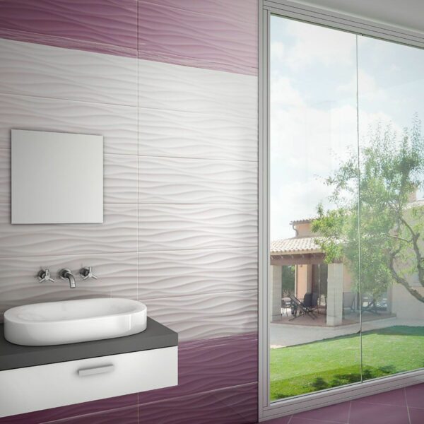 Talasni White Gloss Wave Tiles