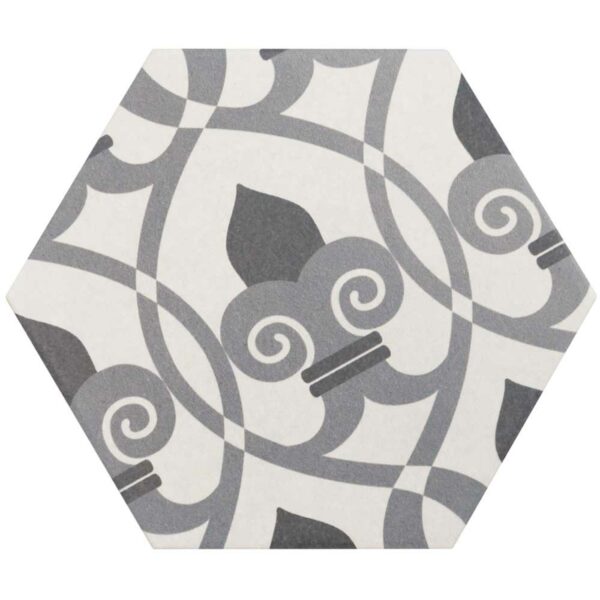 Myth Decor Hexagon Grey and White Matt Wall and Floor Tiles - Image 2