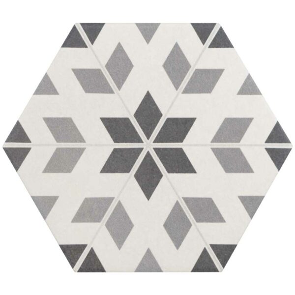 Myth Decor Hexagon Grey and White Matt Wall and Floor Tiles - Image 20