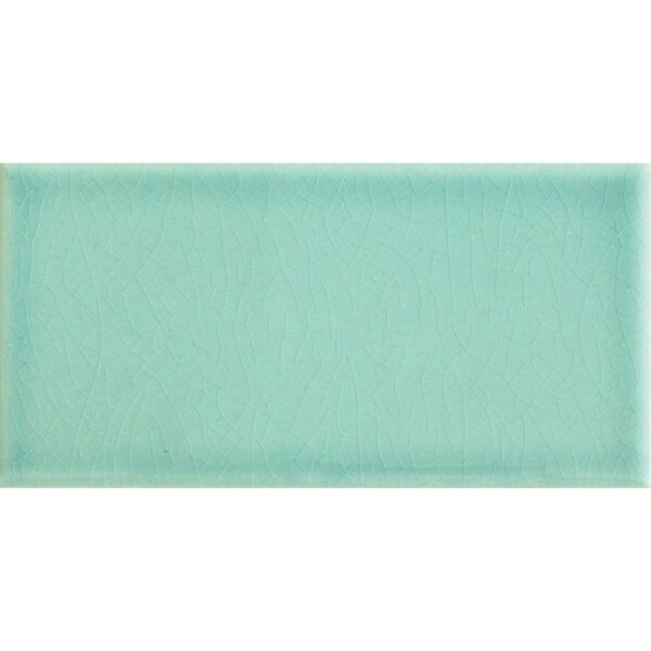 Antique Varenne Gloss Teal Flat Crackle Metro Tiles - Image 2