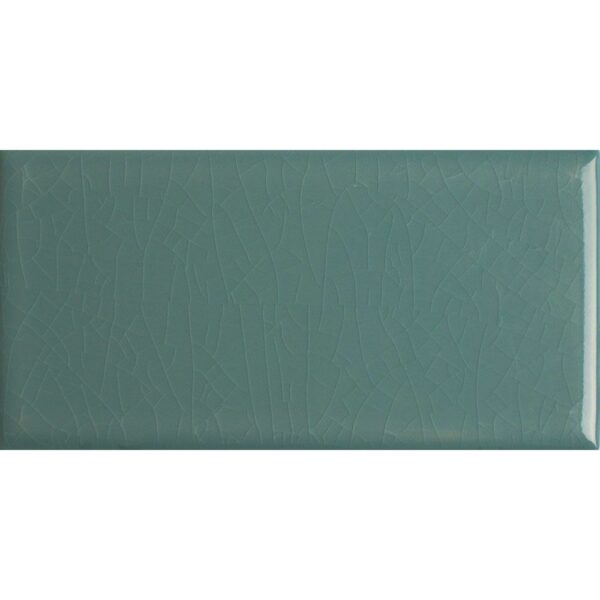 Antique Jourdain Gloss Flat Green Crackle Mini Metro Tiles - Image 2